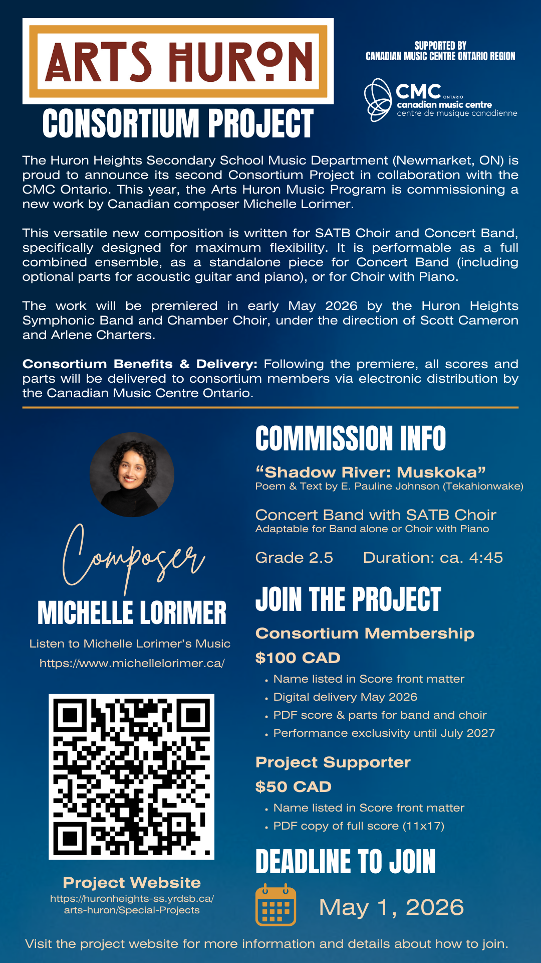 Arts Huron Consortium Project Poster 2026